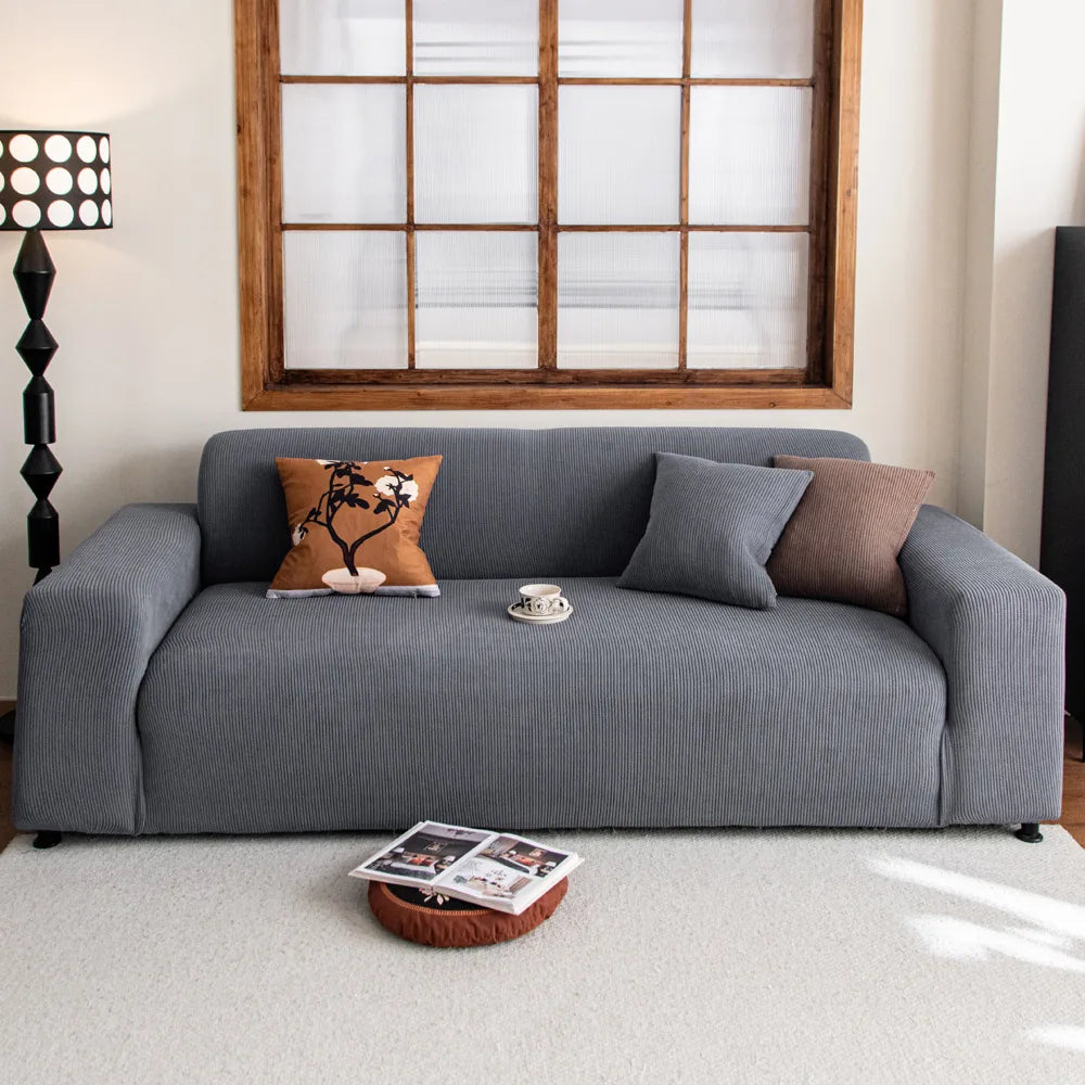 Sofa Cover – Corduroy – Steel Gray