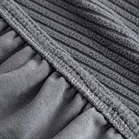 Detail of the Steel Gray corduroy cover elastic hem and stitched stretch edge