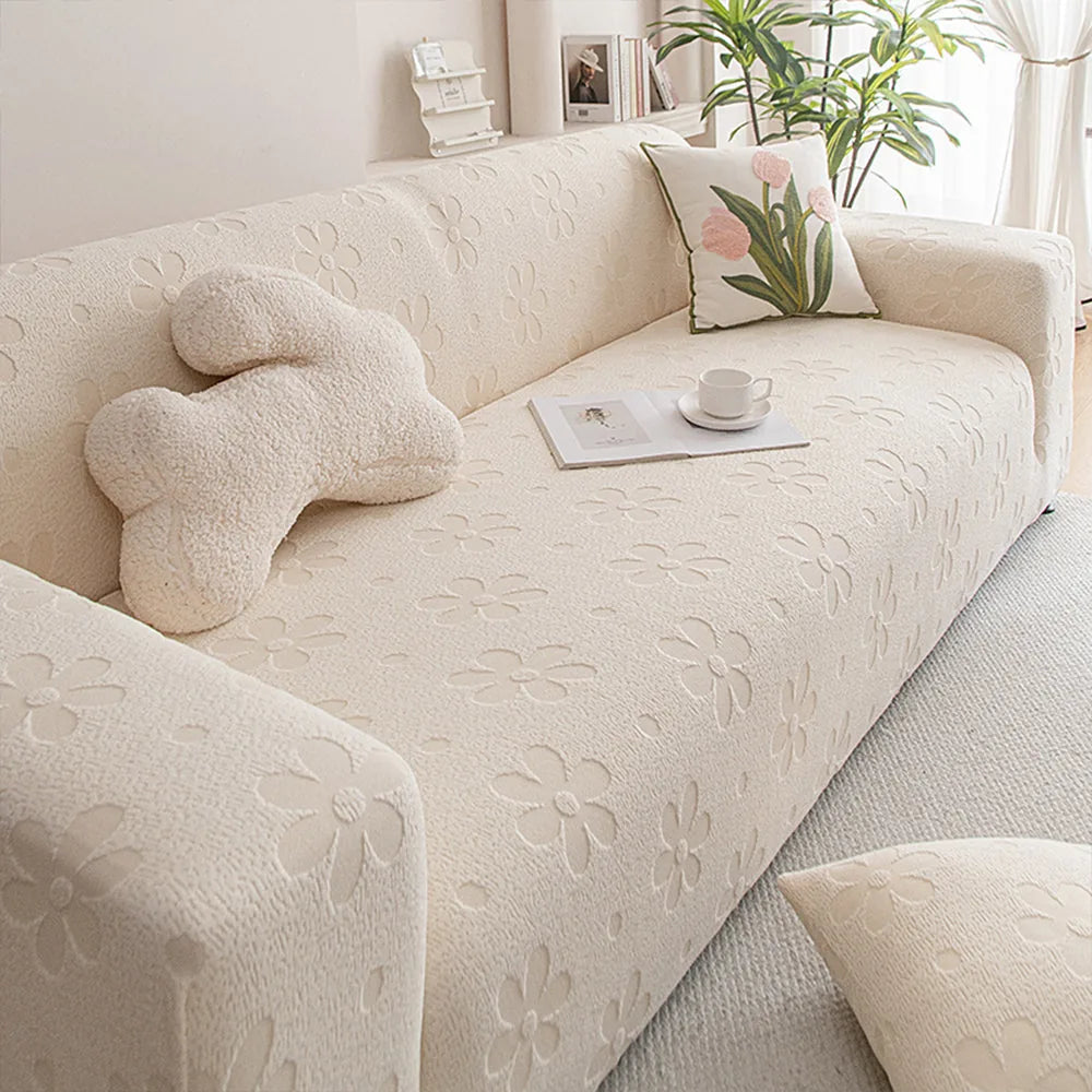 Sofa Cover – Floral – Cream Petal