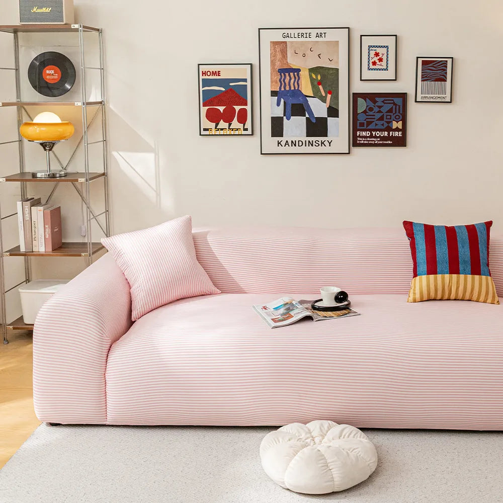 Sofa Cover – Ice Silk – Blush Petal