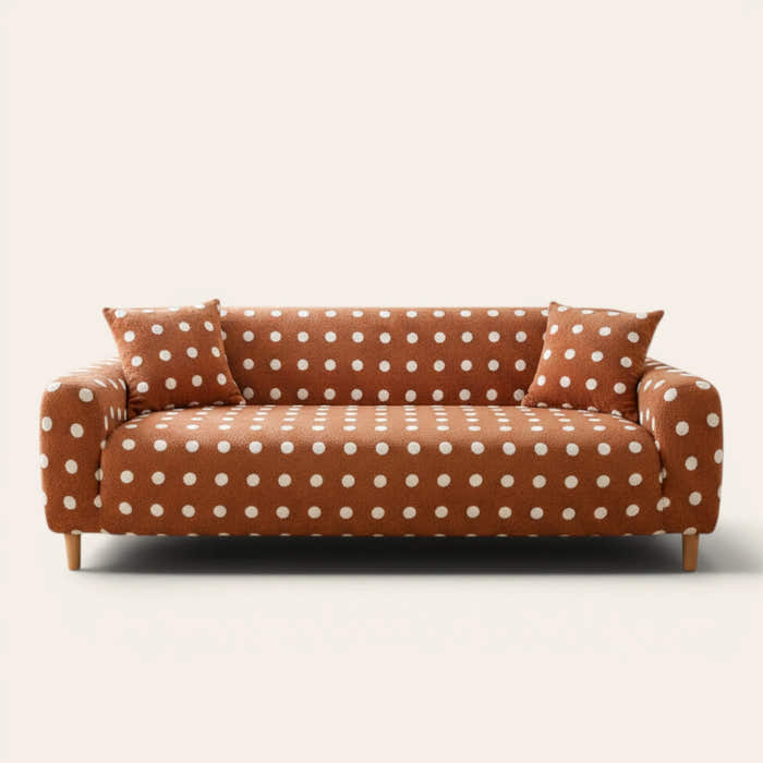 Sofa Cover – Teddy – Caramel Dot