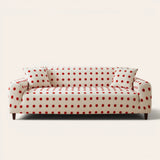 Sofa Cover – Teddy – Cream Red