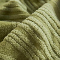 Macro close-up of the sage green velvet texture with its soft wavy ribbed pile