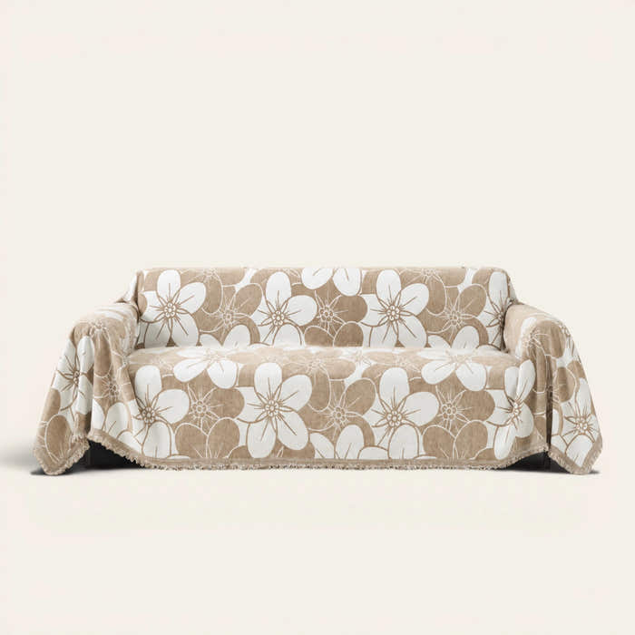 Sofa Throw – Bloom Elegance – Mocha Latte