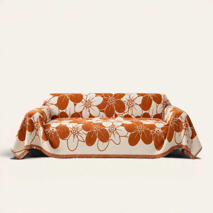 Sofa Throw – Bloom Elegance – Rustic Blossom