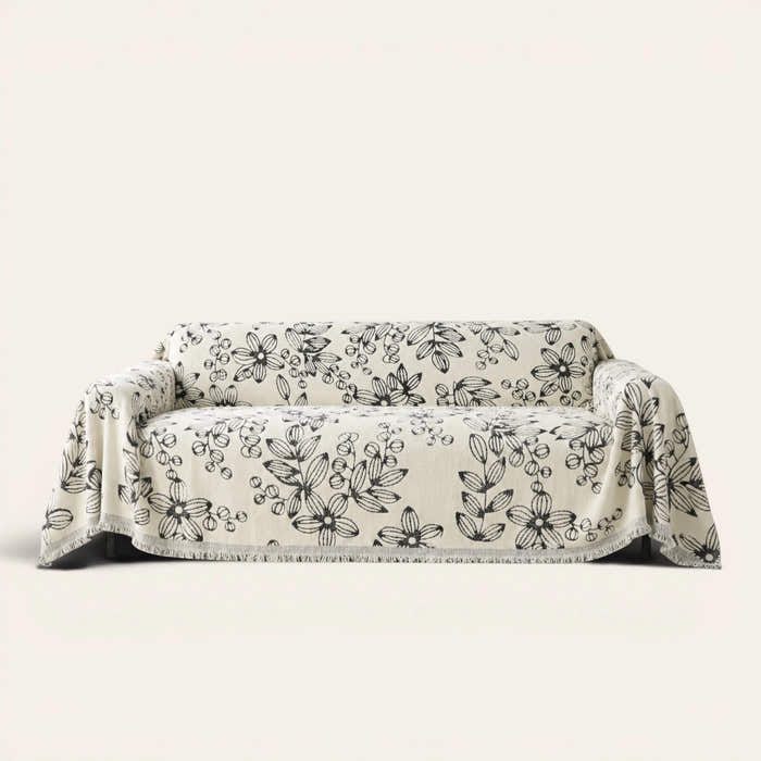 Sofa Throw – Botanic Bliss – Botanic Sketch