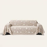 Sofa Throw – Botanical Quilted – Linen Beige