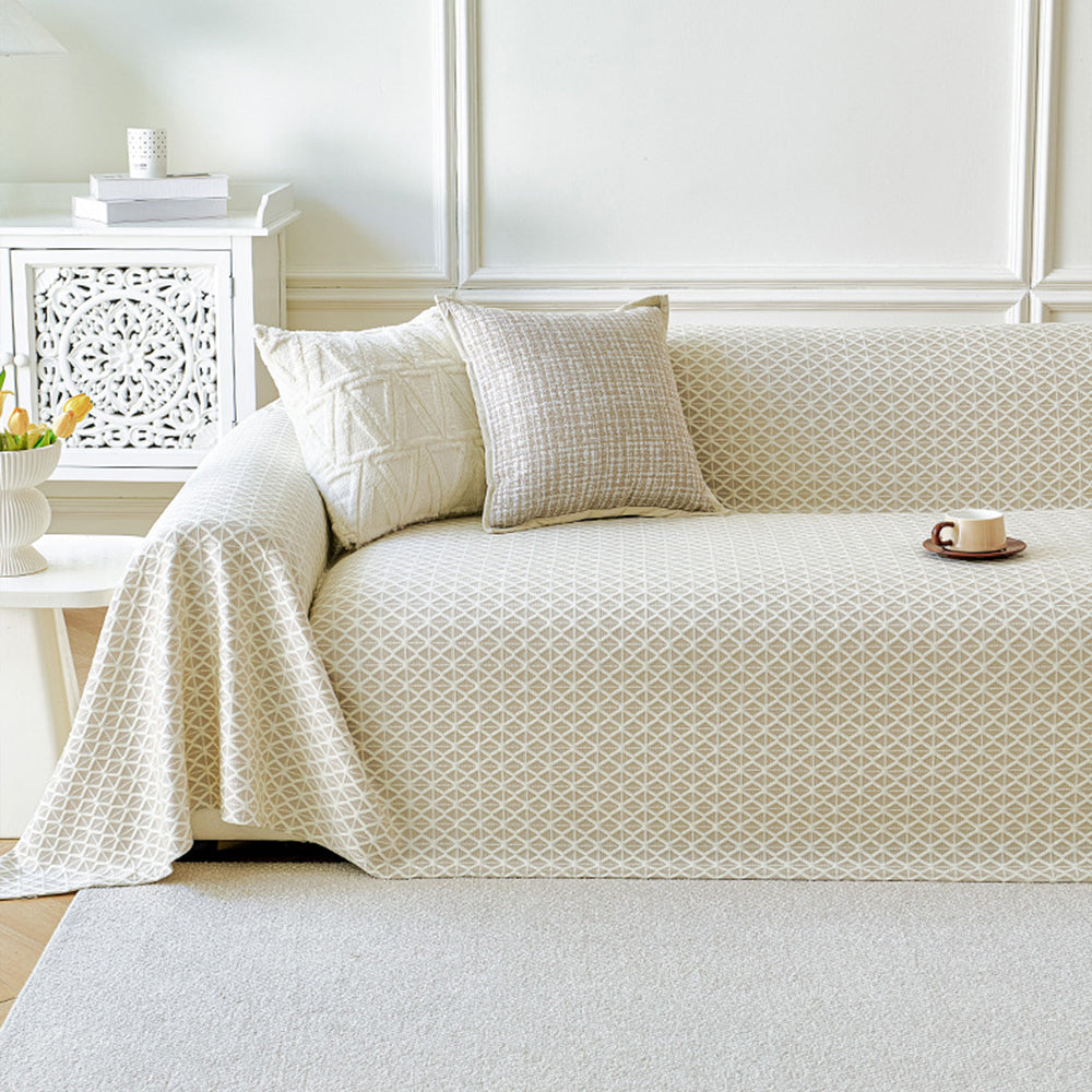 Sofa Throw – Breeze Lattice – Ivory Pearl