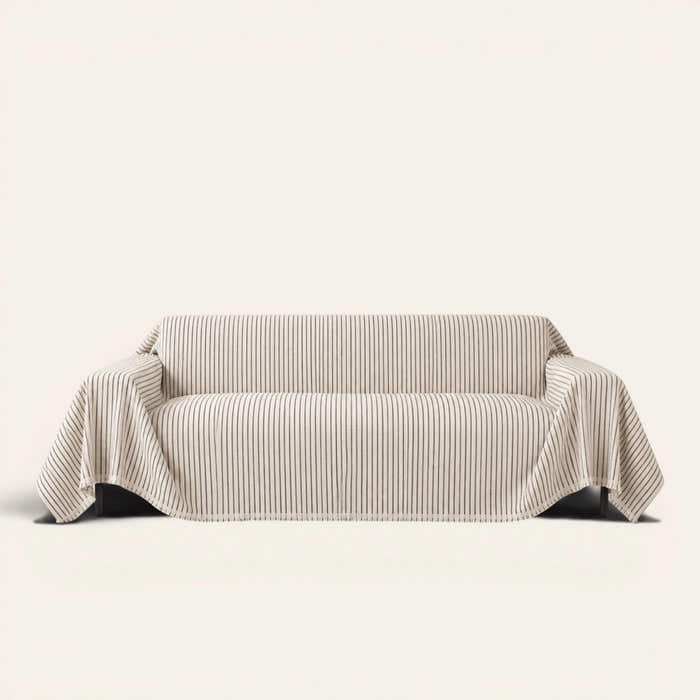 Sofa Throw – Classic Pinstripe – Charcoal Gray