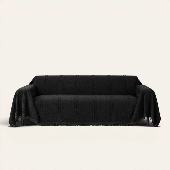 Sofa Throw – Classic Striped – Ebony Elegance