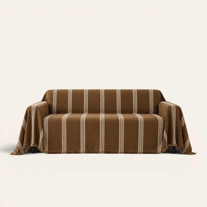 Sofa Throw – Classic Striped – Mocha Harmony