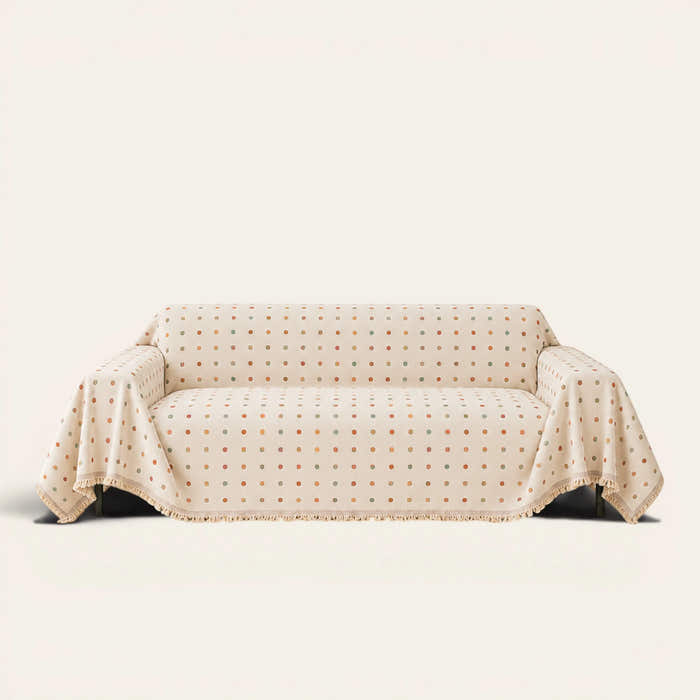 Sofa Throw – Color Dot – Cream Multi