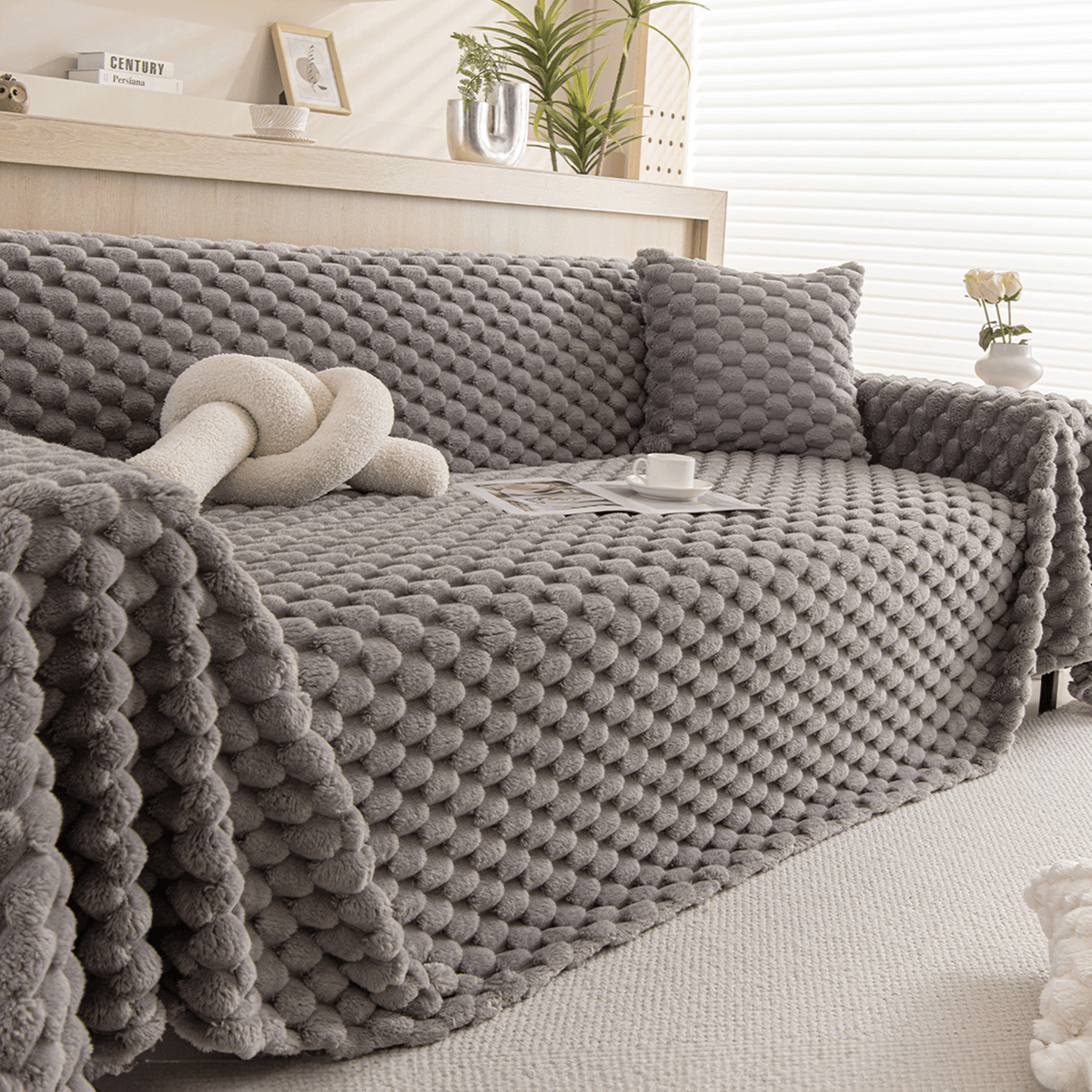Sofa Throw – Cozy Chic – Slate Gray