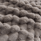 Macro of the Slate Gray Cozy Chic fabric showing plush popcorn bubble texture