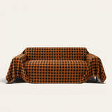 Sofa Throw – Cozy Houndstooth – Coffee Brown