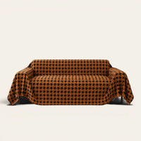 Sofa Throw – Cozy Houndstooth – Coffee Brown