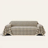Sofa Throw – Cozy Houndstooth – Ivory Black