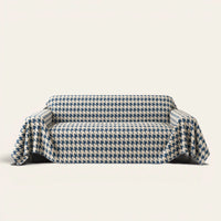 Sofa Throw – Cozy Houndstooth – Ocean Blue