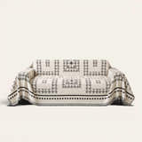Sofa Throw – Fringed Boho – Ivory Ink