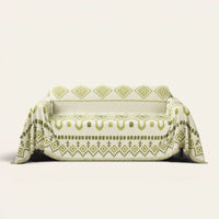Sofa Throw – Geometric Boho – Green Geometry