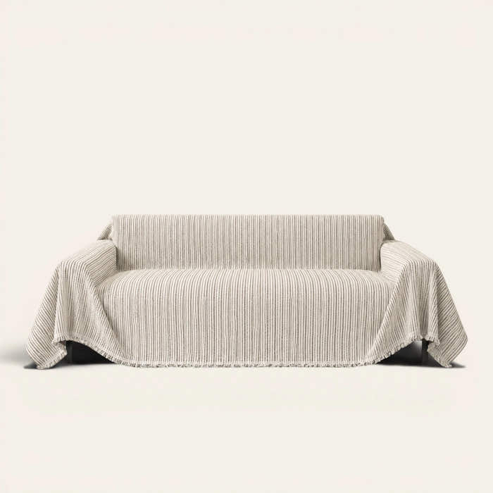 Sofa Throw – Linear Weave – Charcoal Stripe