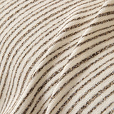 Macro close-up of Charcoal Stripe Linear Weave throw showing fine vertical stripes and woven texture