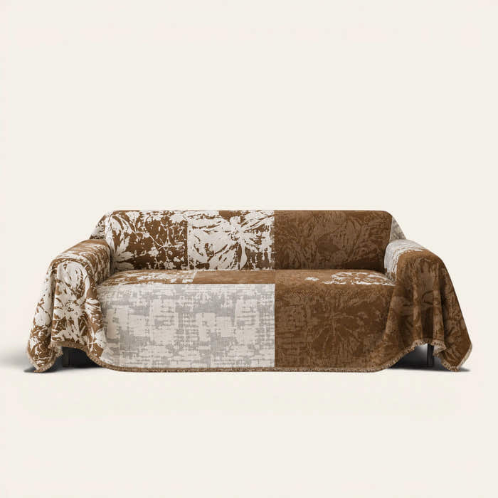 Sofa Throw – Luxe Patchwork – Mocha Pearl