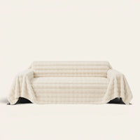 Sofa Throw – Luxe Ripple – Ivory Luxe