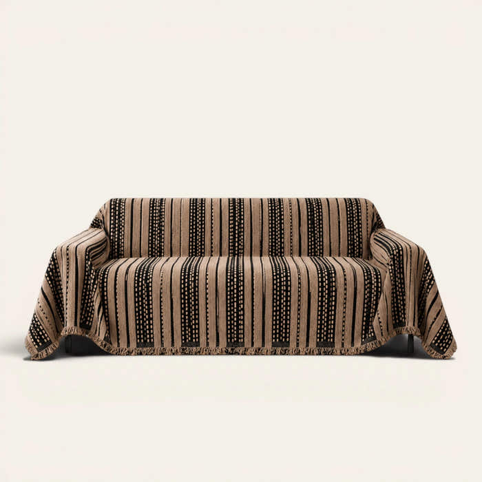 Sofa Throw – Metro Stripe – Cafe Noir