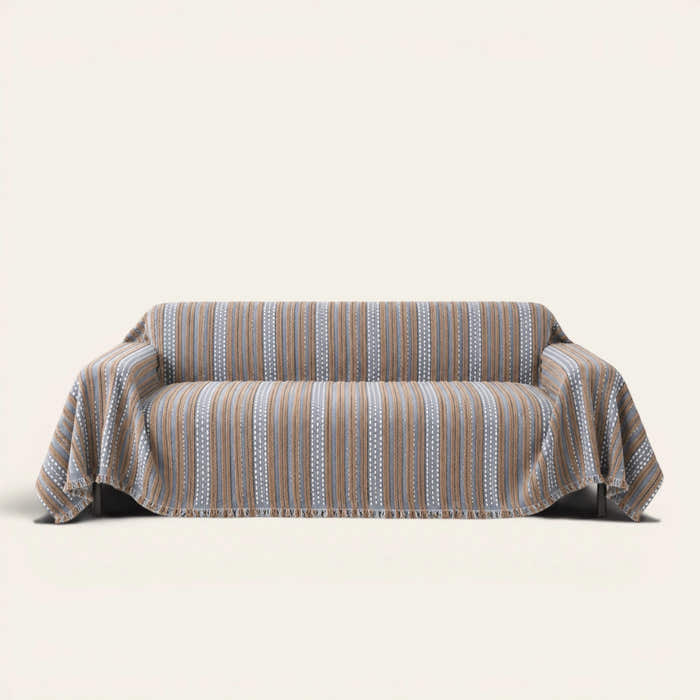 Sofa Throw – Metro Stripe – Slate Blue