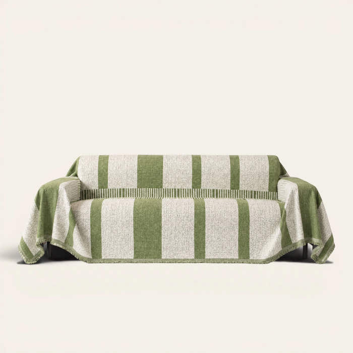 Sofa Throw – Modern Stripe – Forest Green