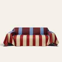 Sofa Throw – Modern Striped – Brick Blue