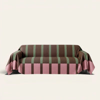 Sofa Throw – Modern Striped – Mocha Rose