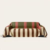 Sofa Throw – Modern Striped – Olive Rust