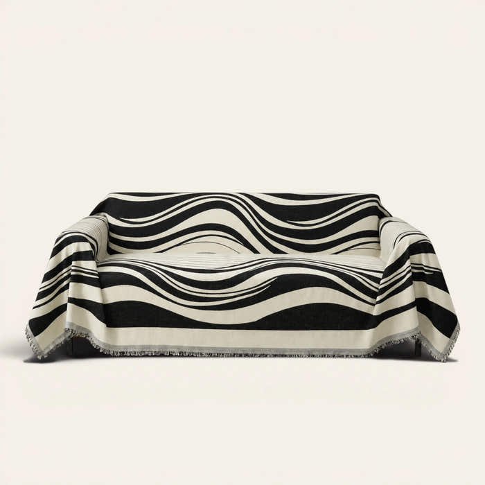 Sofa Throw – Modern Wave – Monochrome Wave