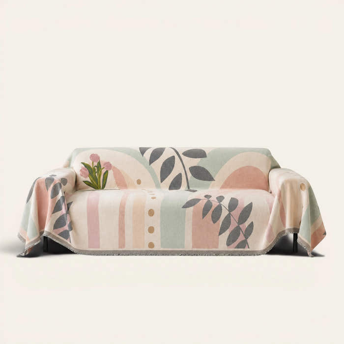 Sofa Throw – Natural Botanical – Garden Arch