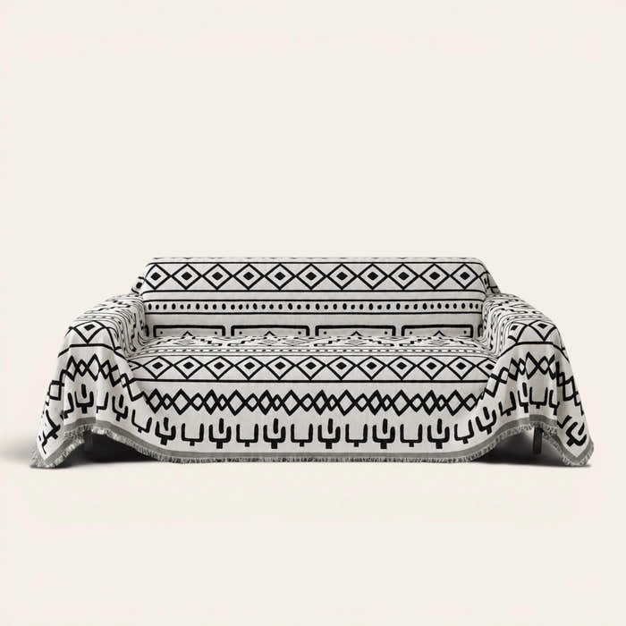 Sofa Throw – Sleek Boho – Black Bohemia