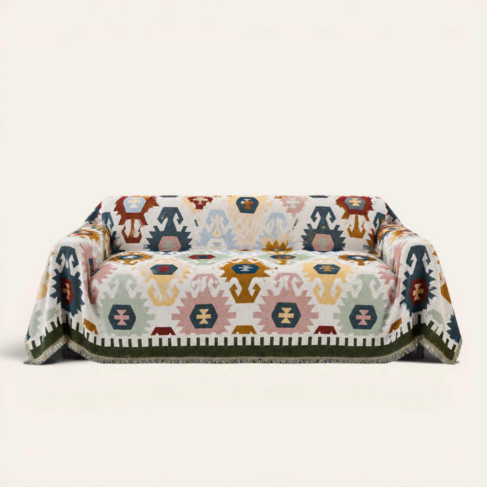 Sofa Throw – Sunflowers Fantasy – Ivory Blooms